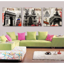 3 Panel Wall Art Oil Painting Paris Painting Home Decoration Canvas Prints Pictures for Living Room Framed Art Mc-261